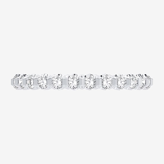 (H-I / Si1-Si2) Womens 1 CT. T.W. Lab Grown White Diamond 10K Gold Eternity Wedding Band
