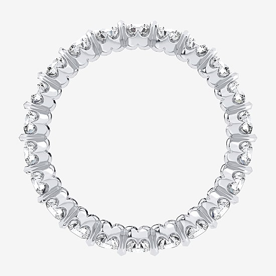 (H-I / Si1-Si2) Womens 2.5MM 2 CT. T.W. Lab Grown White Diamond 10K Gold Eternity Wedding Band