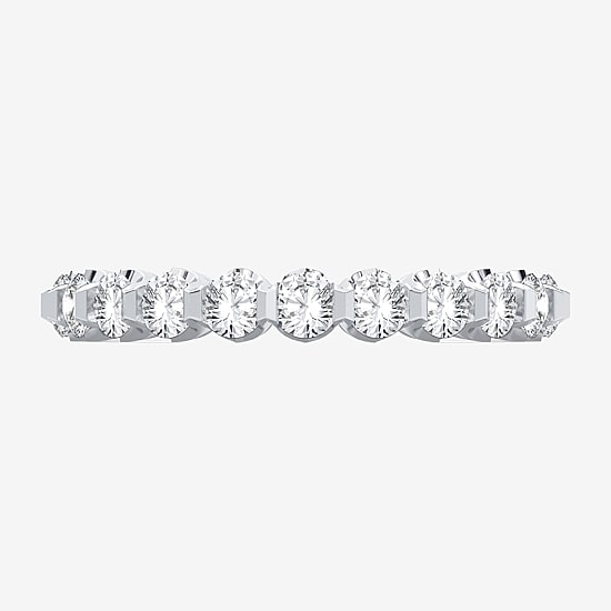 (H-I / Si1-Si2) Womens 2.5MM 2 CT. T.W. Lab Grown White Diamond 10K Gold Eternity Wedding Band