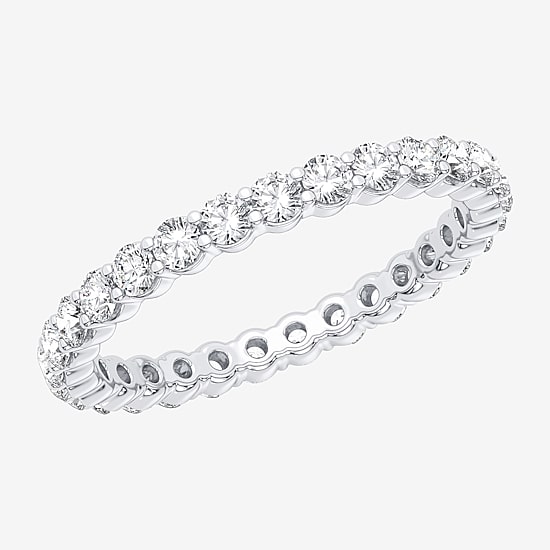 (H-I / Si1-Si2) Womens 1 CT. T.W. Lab Grown White Diamond 10K Gold Eternity Wedding Band