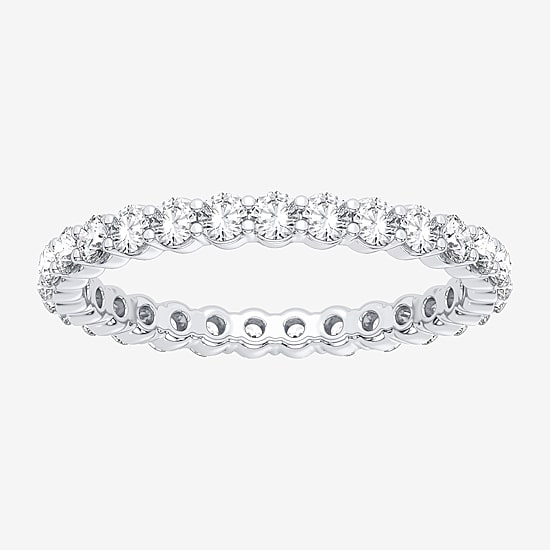 (H-I / Si1-Si2) Womens 1 CT. T.W. Lab Grown White Diamond 10K Gold Eternity Wedding Band