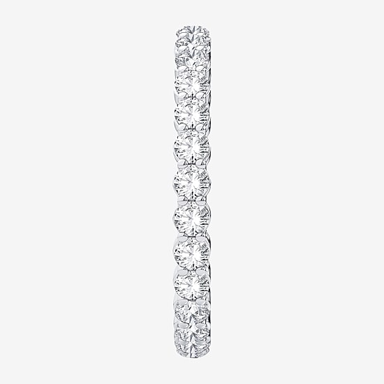 (H-I / Si1-Si2) Womens 1 CT. T.W. Lab Grown White Diamond 10K Gold Eternity Wedding Band