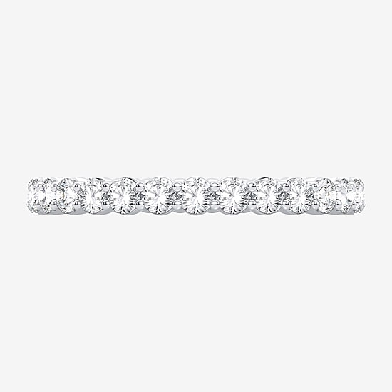 (H-I / Si1-Si2) Womens 1 CT. T.W. Lab Grown White Diamond 10K Gold Eternity Wedding Band