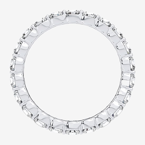 (H-I / Si1-Si2) Womens 2.5MM 2 CT. T.W. Lab Grown White Diamond 10K Gold Eternity Wedding Band
