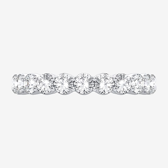 (H-I / Si1-Si2) Womens 2.5MM 2 CT. T.W. Lab Grown White Diamond 10K Gold Eternity Wedding Band