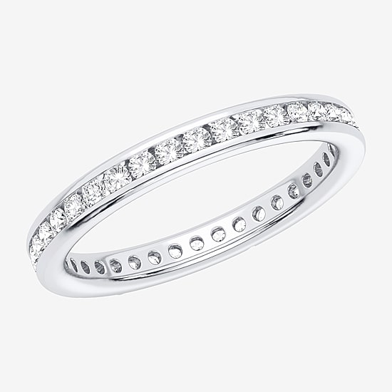 (H-I / Si1-Si2) Womens 1/2 CT. T.W. Lab Grown White Diamond 10K Gold Eternity Wedding Band