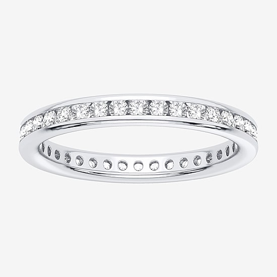 (H-I / Si1-Si2) Womens 1/2 CT. T.W. Lab Grown White Diamond 10K Gold Eternity Wedding Band