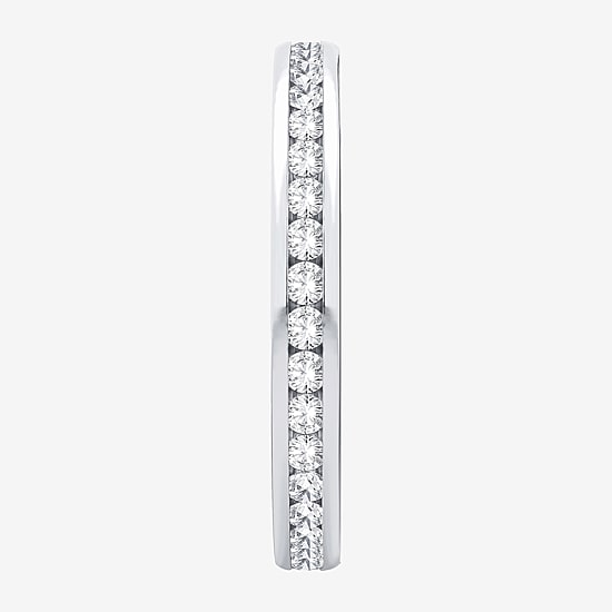 (H-I / Si1-Si2) Womens 1/2 CT. T.W. Lab Grown White Diamond 10K Gold Eternity Wedding Band