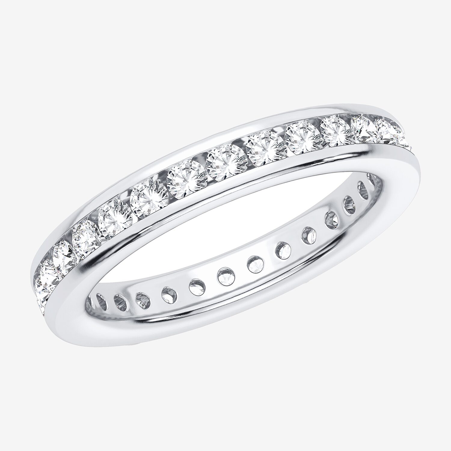 H-I / Si1-Si2) Womens 3MM CT. T.W. Lab Grown White Diamond 10K Gold Eternity Wedding Band