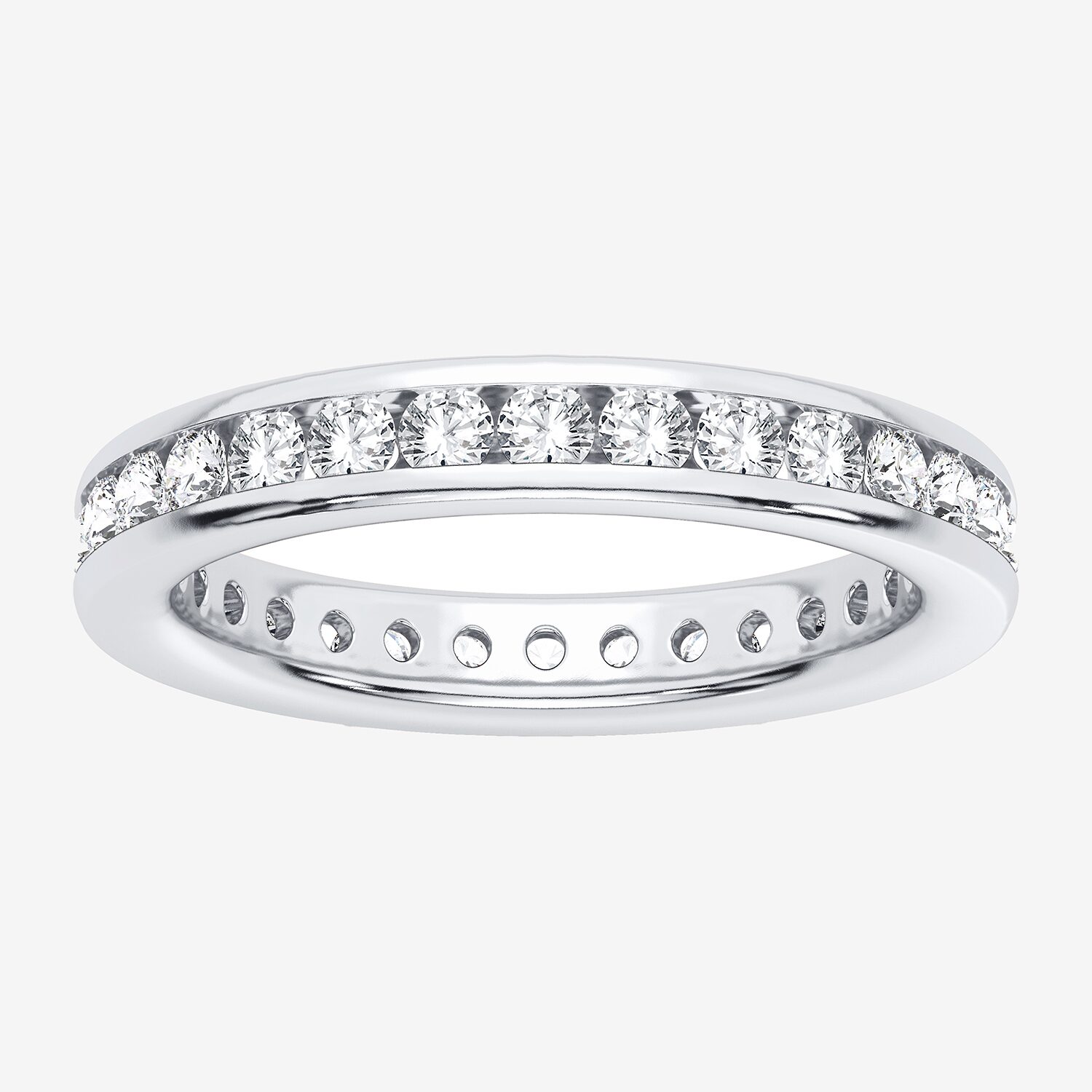 H-I / Si1-Si2) Womens 3MM CT. T.W. Lab Grown White Diamond 10K Gold Eternity Wedding Band