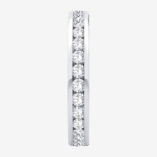 (H-I / Si1-Si2) Womens 3MM 1 CT. T.W. Lab Grown White Diamond 10K Gold Eternity Wedding Band