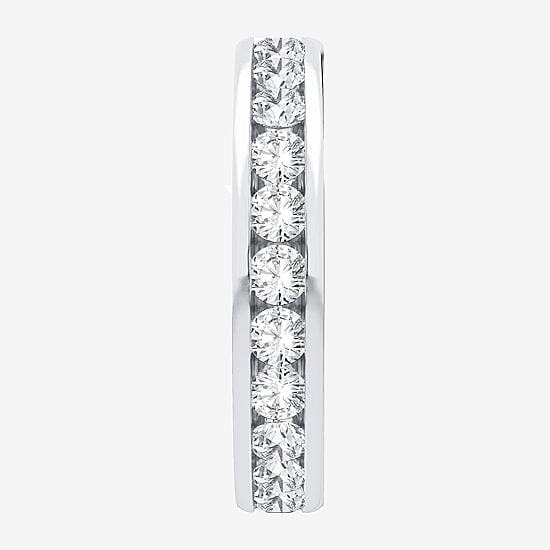 (H-I / Si1-Si2) Womens 3MM 2 CT. T.W. Lab Grown White Diamond 10K Gold Eternity Wedding Band