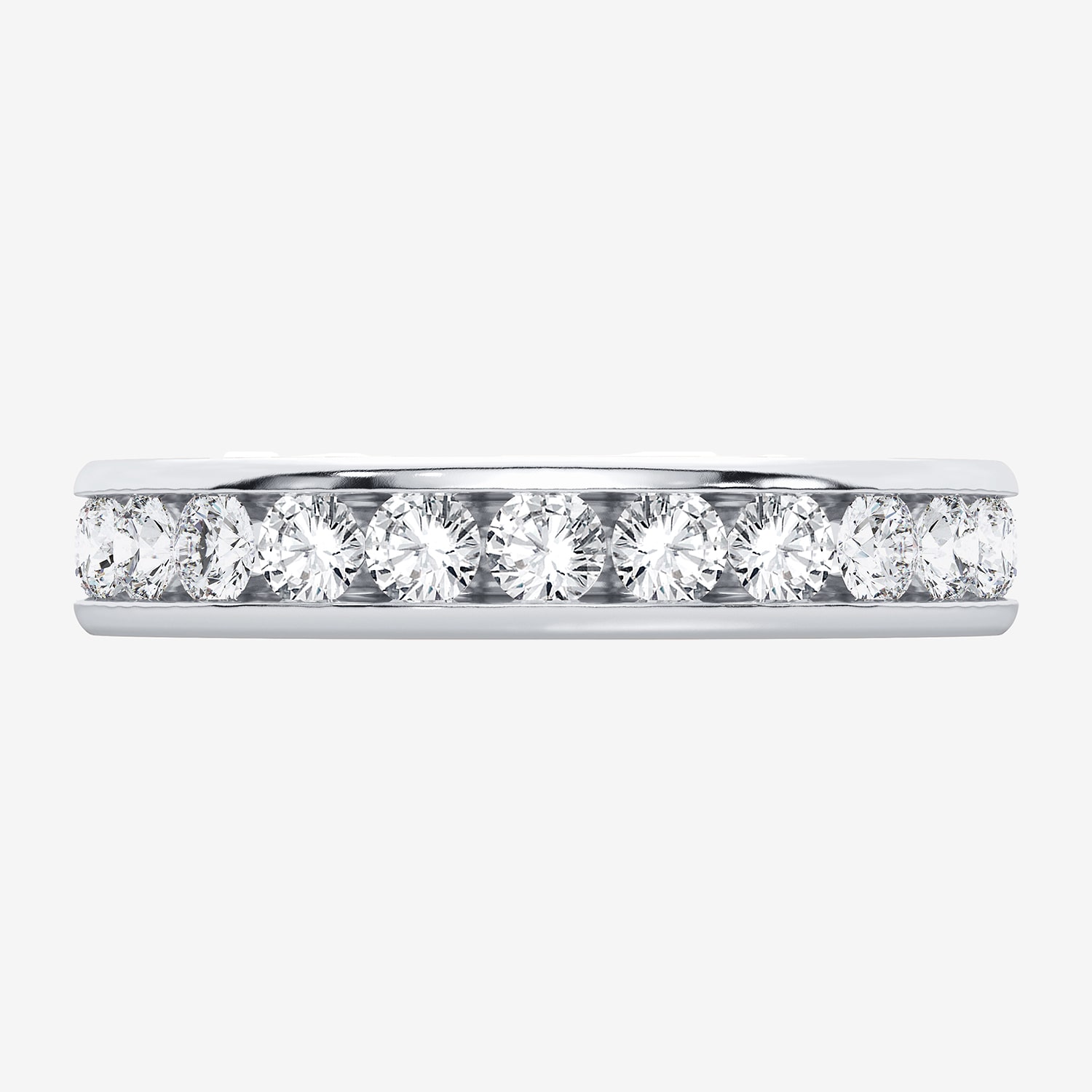 (H-I / Si1-Si2) Womens 3MM 2 CT. T.W. Lab Grown White Diamond 10K Gold Eternity Wedding Band