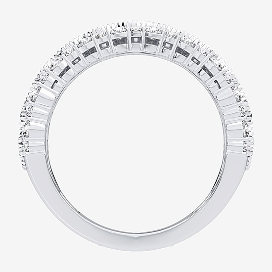 (H-I / Si1-Si2) Womens 7MM 2 CT. T.W. Lab Grown White Diamond 10K Gold Anniversary Band