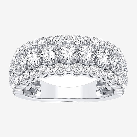 (H-I / Si1-Si2) Womens 7MM 2 CT. T.W. Lab Grown White Diamond 10K Gold Anniversary Band