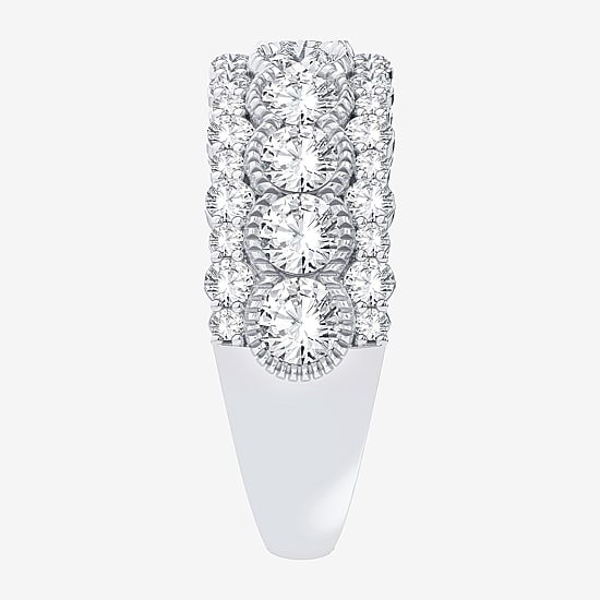 (H-I / Si1-Si2) Womens 7MM 2 CT. T.W. Lab Grown White Diamond 10K Gold Anniversary Band