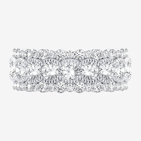 (H-I / Si1-Si2) Womens 7MM 2 CT. T.W. Lab Grown White Diamond 10K Gold Anniversary Band