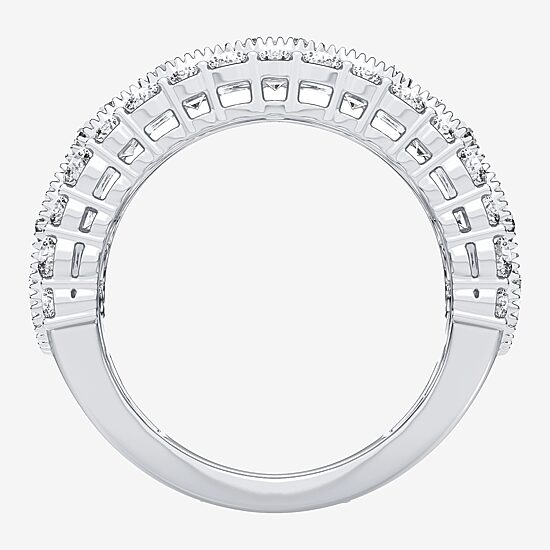 (H-I / Si1-Si2) Womens 8MM 3 CT. T.W. Lab Grown White Diamond 10K Gold Anniversary Band