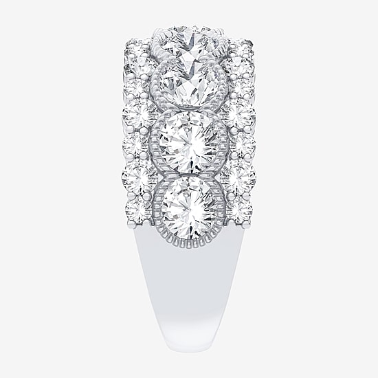 (H-I / Si1-Si2) Womens 8MM 3 CT. T.W. Lab Grown White Diamond 10K Gold Anniversary Band