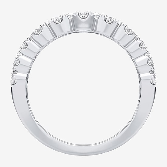 (H-I / Si1-Si2) Womens 8.5MM 2 CT. T.W. Lab Grown White Diamond 10K Gold Anniversary Band