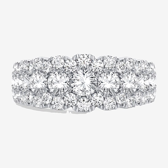 (H-I / Si1-Si2) Womens 8.5MM 2 CT. T.W. Lab Grown White Diamond 10K Gold Anniversary Band