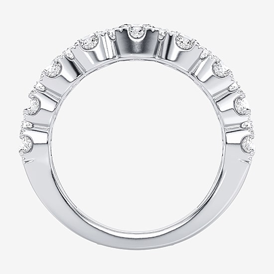 (H-I / Si1-Si2) Womens 9M 3 CT. T.W. Lab Grown White Diamond 10K Gold Anniversary Band