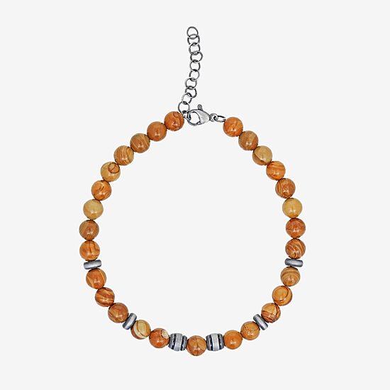 Mens Stainless Steel Beaded Bracelet