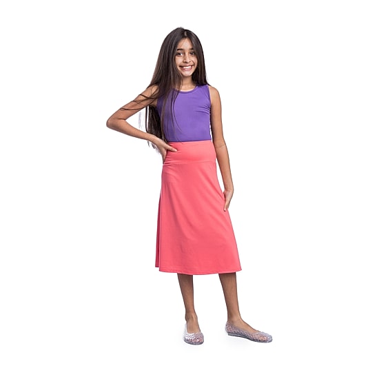 24sevenkid Big Kid Girls High Rise Midi A-Line Skirt