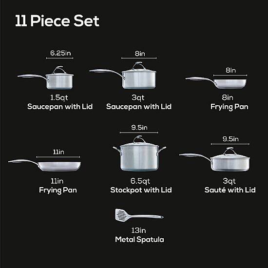 Circulon Steelshield Stainless Steel 11-pc. Cookware Set