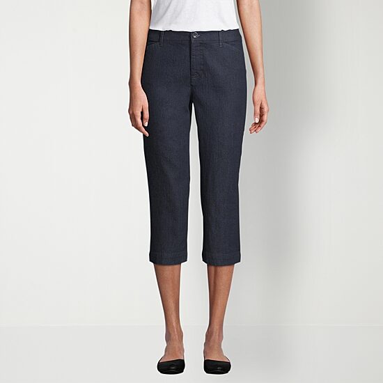 St. John's Bay Secretly Slender Womens Straight Mid Rise Capri Pant