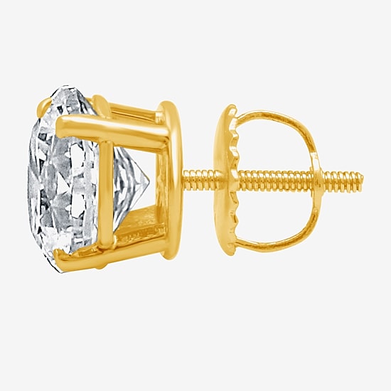 (F / SI1-SI2) Ever Star 1 1/2 CT. T.W. Lab Grown White Diamond 14K Gold 4.4mm Single Earring