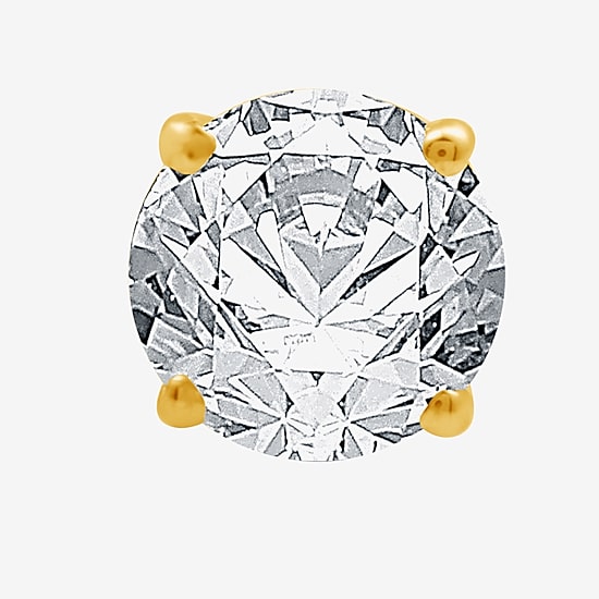 (F / SI1-SI2) Ever Star 1 1/2 CT. T.W. Lab Grown White Diamond 14K Gold 4.4mm Single Earring
