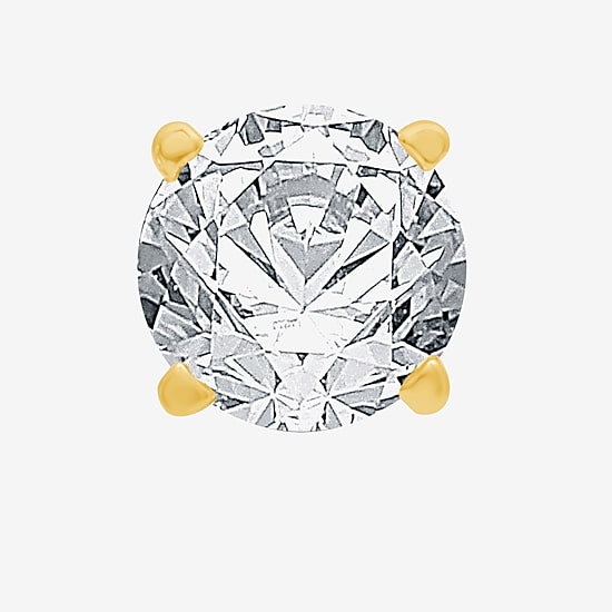 (H-I / I1) Ever Star 1 CT. T.W. Lab Grown White Diamond 10K Gold 6.3mm Single Earring