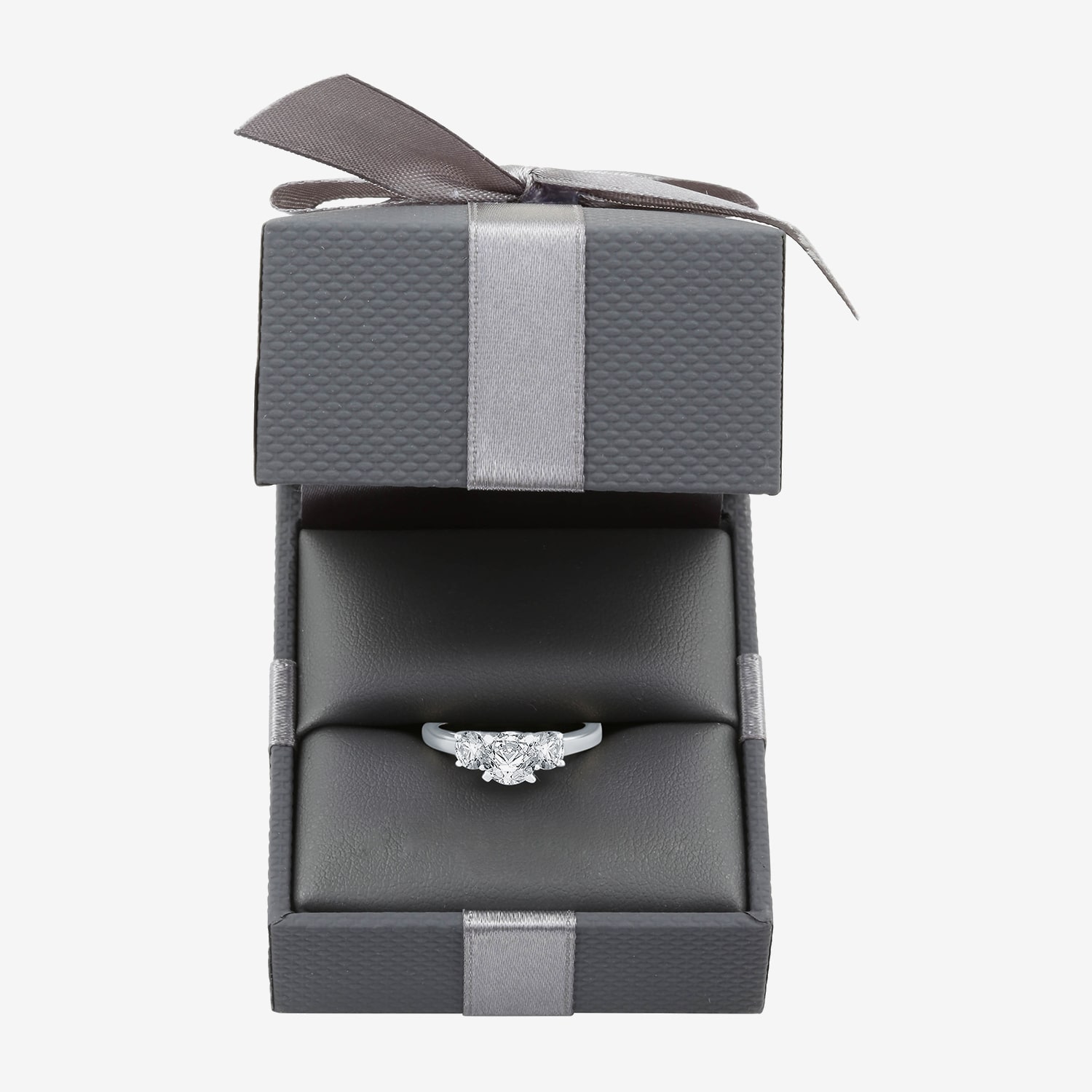 Love Lives Forever (H-I / Si1-Si2) Womens 1 1/2 CT. T.W. Lab Grown White Diamond 10K Gold Round 3-Stone Engagement Ring