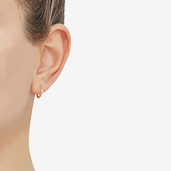 Womens 14K Gold 10.7mm Round Hoop Earrings