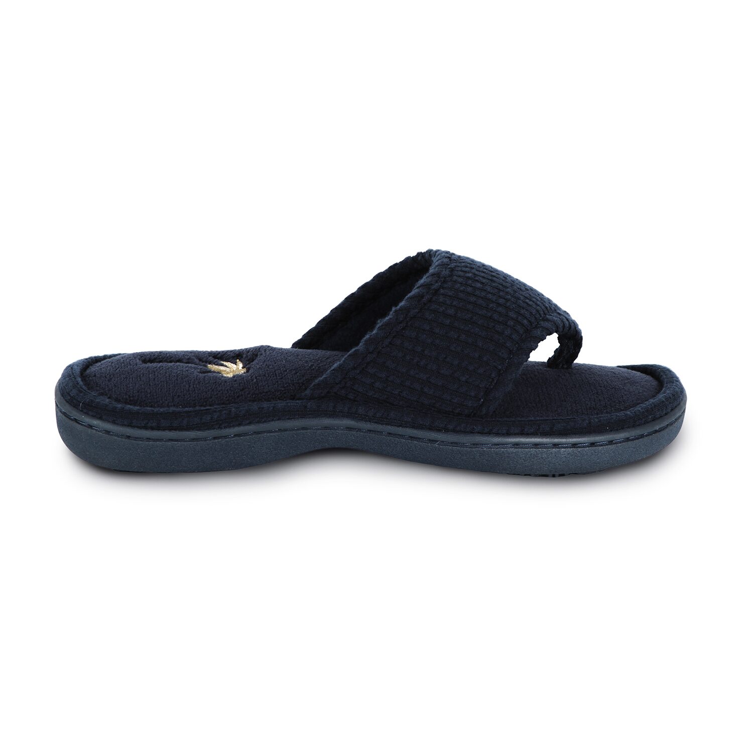 Isotoner Seersucker Thong Womens Round Slip-On Shoe