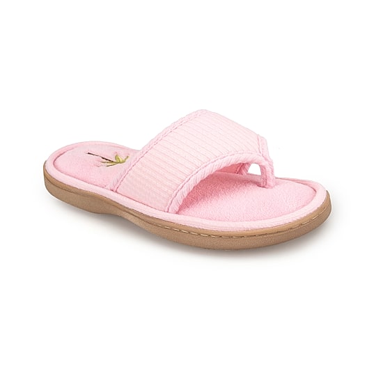 Isotoner Seersucker Thong Womens Round Slip-On Shoe