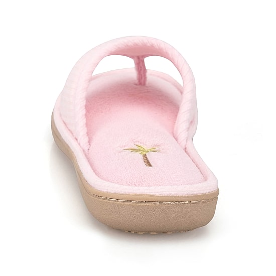 Isotoner Seersucker Thong Womens Round Slip-On Shoe