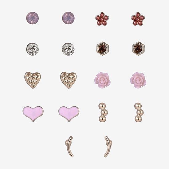 Arizona Womens 9 Pair Earring Set