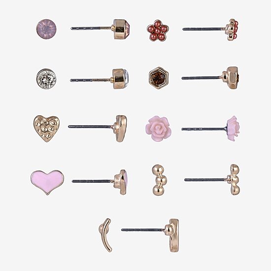 Arizona Womens 9 Pair Earring Set