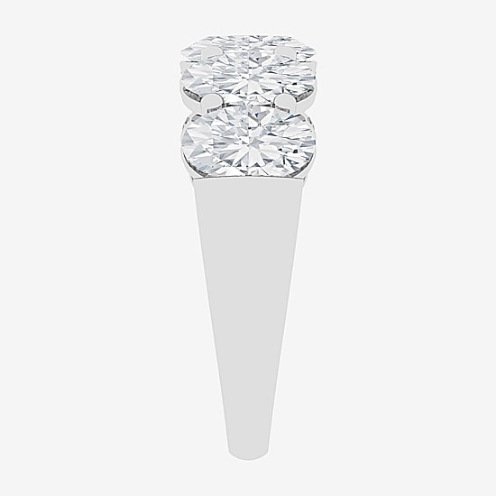 (F / Vs2) Womens 23.MM 4 CT. T.W. Lab Grown White Diamond 10K Gold Oval 5-Stone Wedding Band
