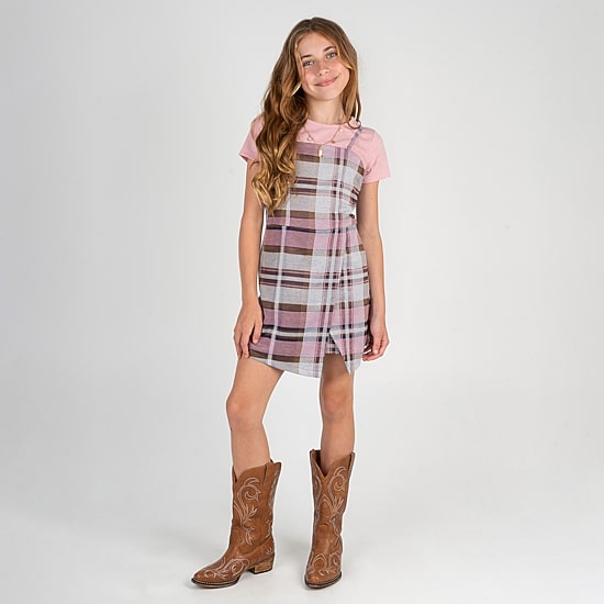Rare Editions Romper Big Kid Girls Plaid 2-pc. Dress Set