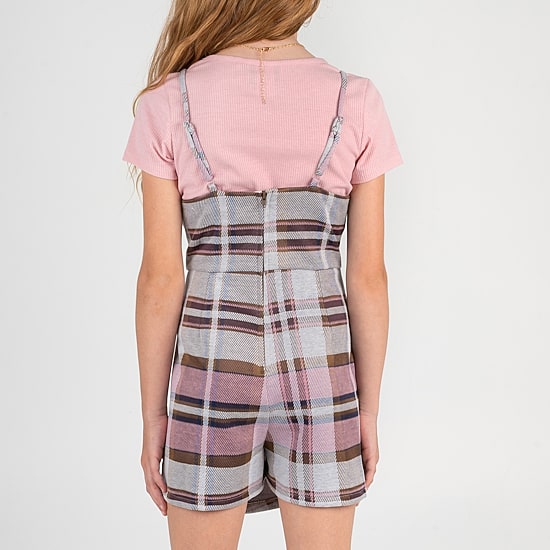 Rare Editions Romper Big Kid Girls Plaid 2-pc. Dress Set