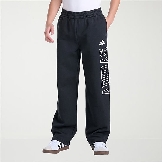 adidas Big Kid Boys Mid Rise Straight Regular Fit Fleece Pull-On Pant