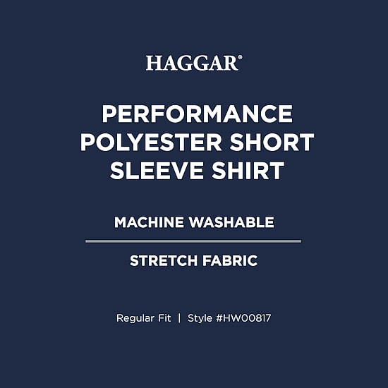Haggar Performance Mens Regular Fit Short Sleeve Polo Shirt