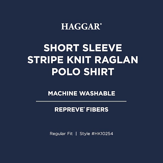 Haggar Raglan Mens Regular Fit Short Sleeve Polo Shirt