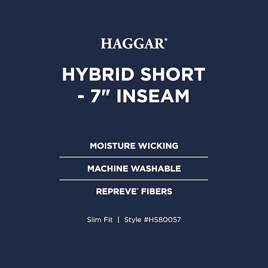 Haggar Mens 7" Moisture Wicking Hybrid Short