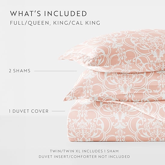 Casual Comfort Romantic Damask Pattern Oversized Duvet Cover Set