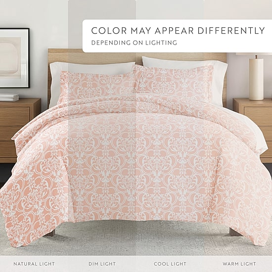 Casual Comfort Romantic Damask Pattern Oversized Duvet Cover Set