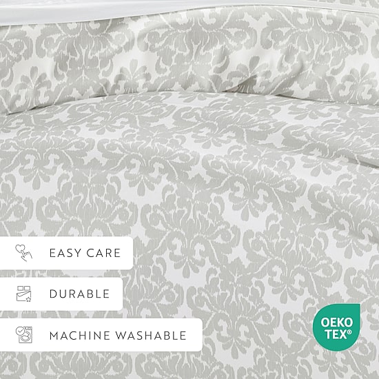 Casual Comfort Soft Damask Pattern Oversized Duvet Cover Set